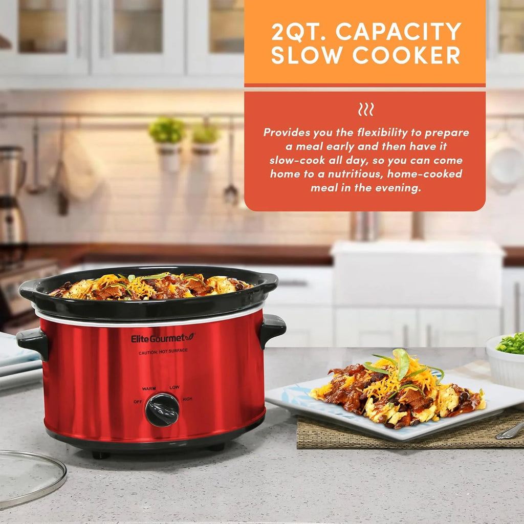 Electric Oval Slow Cooker, Adjustable Temperature, 2 Quart P2985