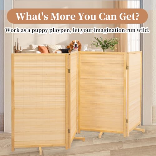 Bamboo Room Divider Folding Privacy Screen 4 Panel Freestanding F401