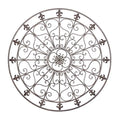Deco 79 Metal Fleur De Lis Home Wall Decor Circle Wall Sculpture with Scrollwork, Wall Art 42" x 1" x 42", Black