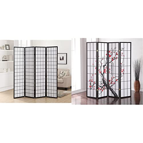 4 Panel Shoji Room Divider, Natural P768439