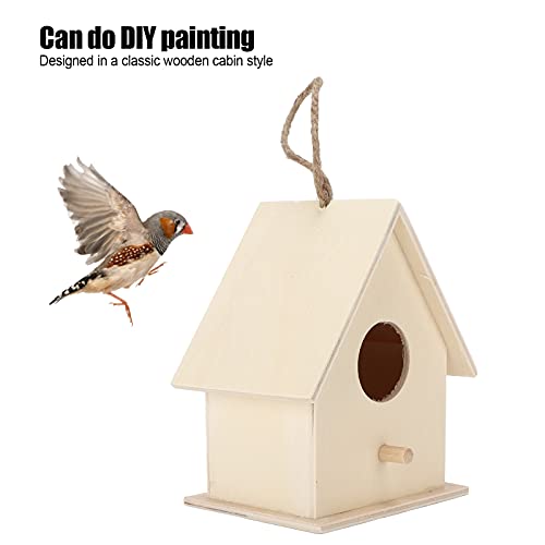 Small Hanging Wooden Bird House Kit for Kids DIY Outdoor Nest P17603