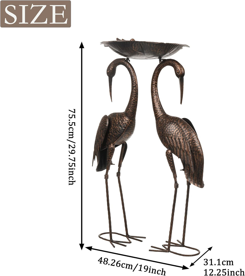 Outdoor Large Crane Bird Metal Garden Art Heron Sculptures Statues Lawn Ornaments T676597