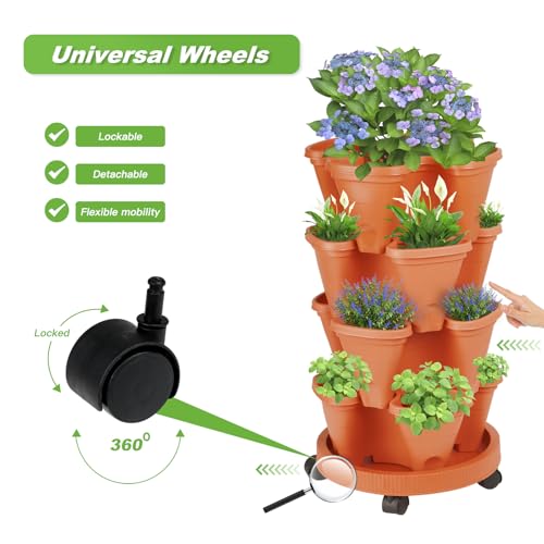 7 Tier Vertical Garden Planter with Watering Bottle and Wheels M160312