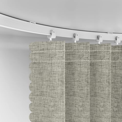 Accordion Room Divider Curtains with Ceiling Track, Grey, W100 x L84 J296