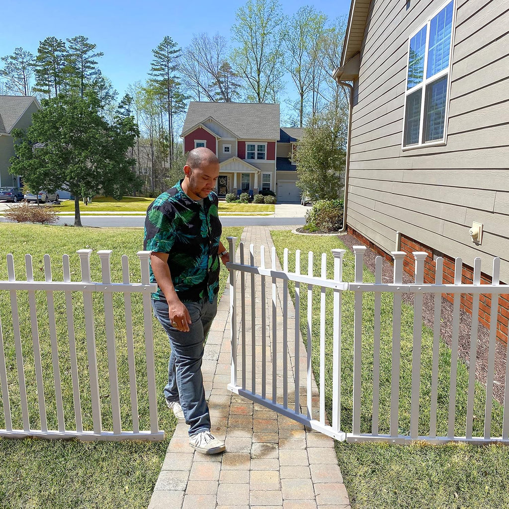 Vinyl Picket Fence Kit with Metal Base, White N8570