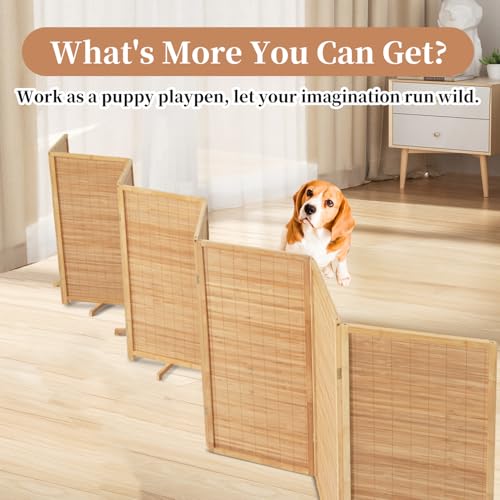 Bamboo Room Divider Folding Privacy Screen 4 Panel Freestanding F401