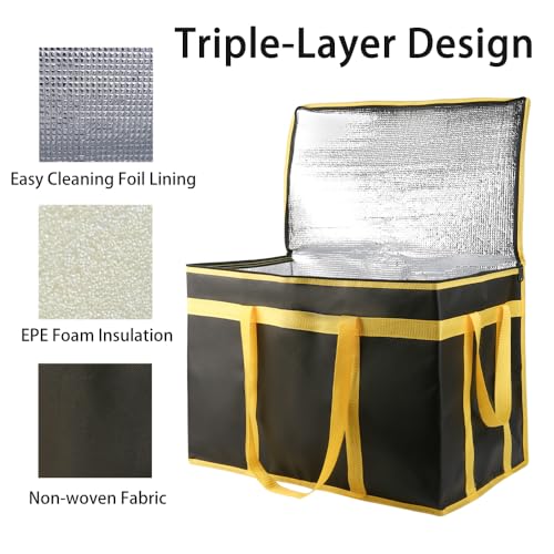 Insulated Food Delivery Bag Hot Cold Meal Carrier Cooler Tote K646948