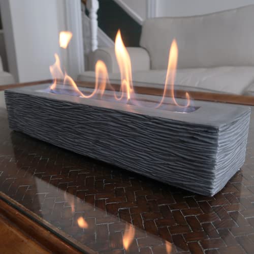 Large Rectangle Tabletop Fire Pit - Portable Bioethanol Fireplace for Indoor & Garden C1210