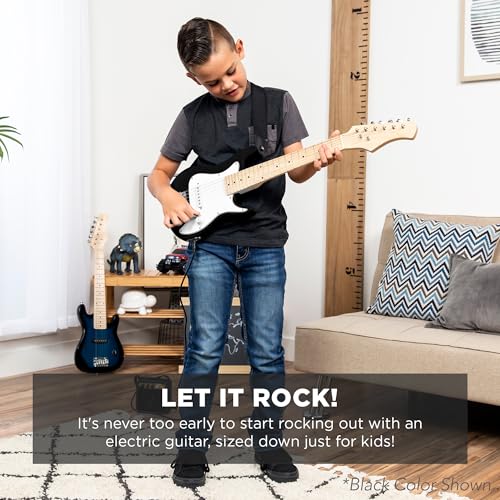 30in Kids Electric Guitar Beginner Starter Kit with Amplifier, Metallic Blue U78618