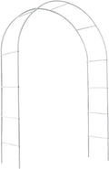 Garden Arch, Steel Garden Arch Arbor Trellis for Climbing Plants, Indoor Outdoor Wedding Party Decoration, 7'8inch H x 4'5inch W (White)