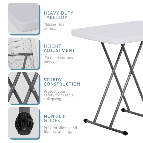 Portable 4 Foot Plastic Folding Table, Indoor Outdoor Heavy Duty, White R80992
