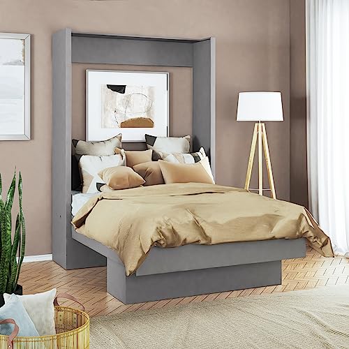 Full Murphy Wall Bed in White with Shelf O67975