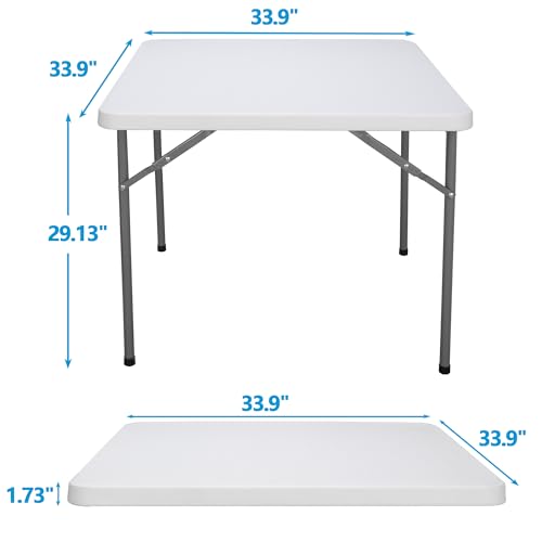 Portable 4 Foot Plastic Folding Table, Indoor Outdoor Heavy Duty, White R80992