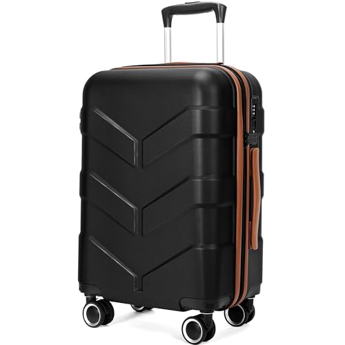 Hardside Carry On Luggage 22x14x9 Airline Approved with Spinner Wheels, 20-inch Carry-On Suitcase for Women & Men, Red