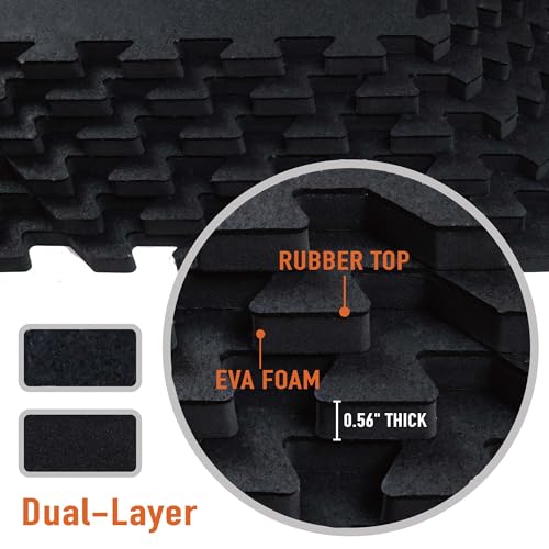 Exercise Mats 24 Sq Ft Interlocking EVA Foam for Home Gym I7577