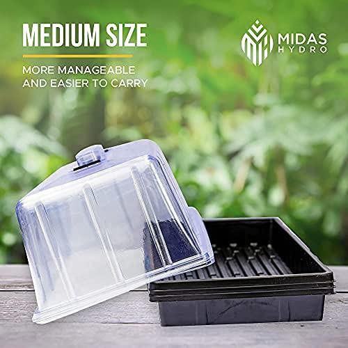 Seed Starter Trays with Humidity Domes, 3 Pack, Plastic Plant Propagation Trays J10912