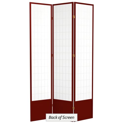 7 ft. Tall Window Pane Shoji Screen Room Divider, 3 Panels T5246