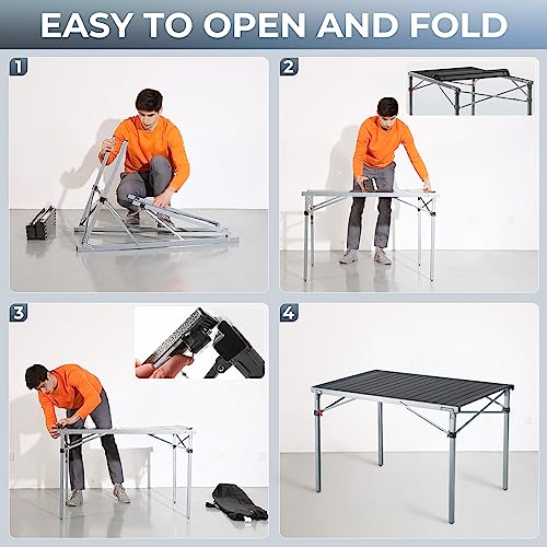 Folding Camping Table Portable Aluminum Roll Up Lightweight for Outdoor Picnic F98743