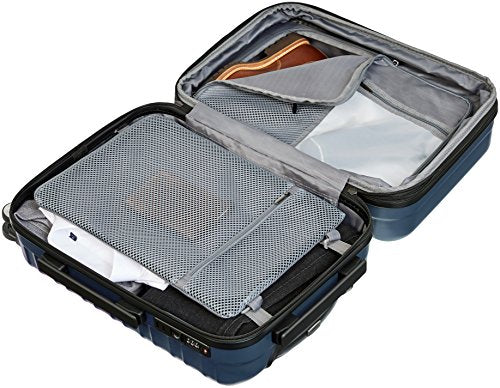 Carry-On Luggage with 8 Spinner Wheels, TSA Lock, Expandable, Navy Blue V3907