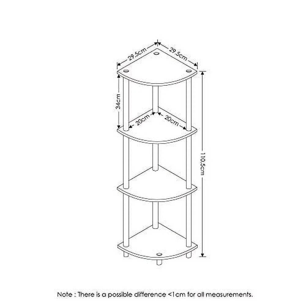 4-Tier Corner Shelf, Espresso/Black H568