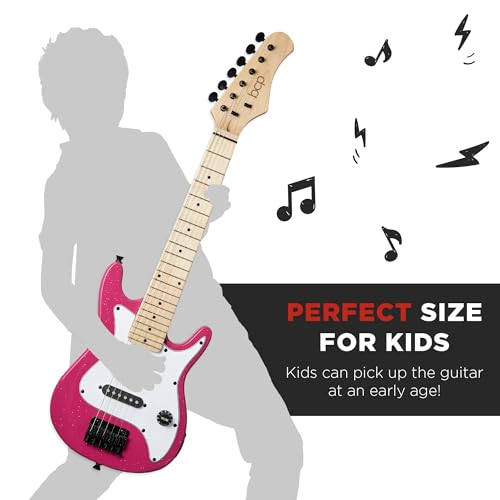 30in Kids Electric Guitar Beginner Starter Kit with Amplifier, Metallic Blue U78618