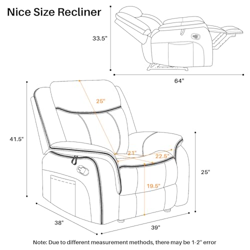 Faux Leather Heated Massage Recliner Chair for Adults O52817