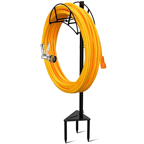 Metal Garden Hose Holder Stake, Freestanding Heavy Duty Water Hose Stand J300410