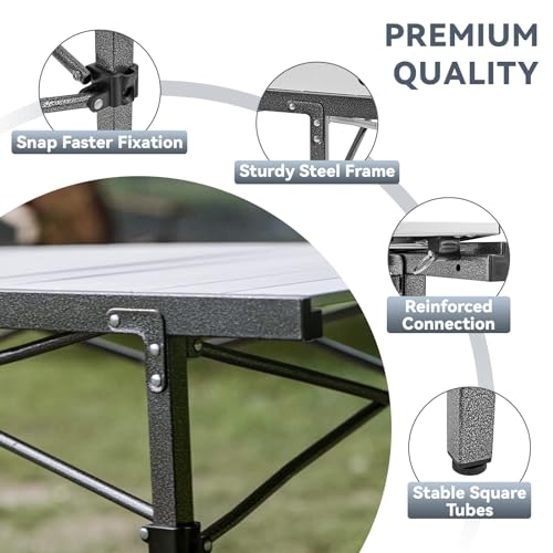 Folding Camping Table Portable Aluminum Roll Up Lightweight for Outdoor Picnic F98743