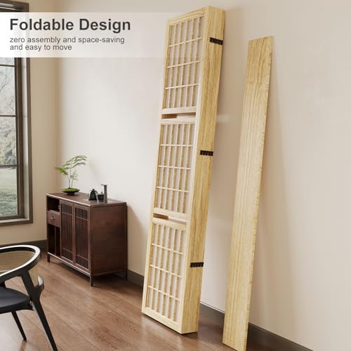 Japanese Shoji Folding Room Divider, 4 Panels, Black T762554