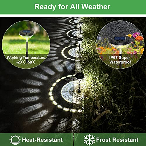 Solar Pathway Lights 8 Pack, Warm White + Cool White LED, IP67 Waterproof Outdoor S41252