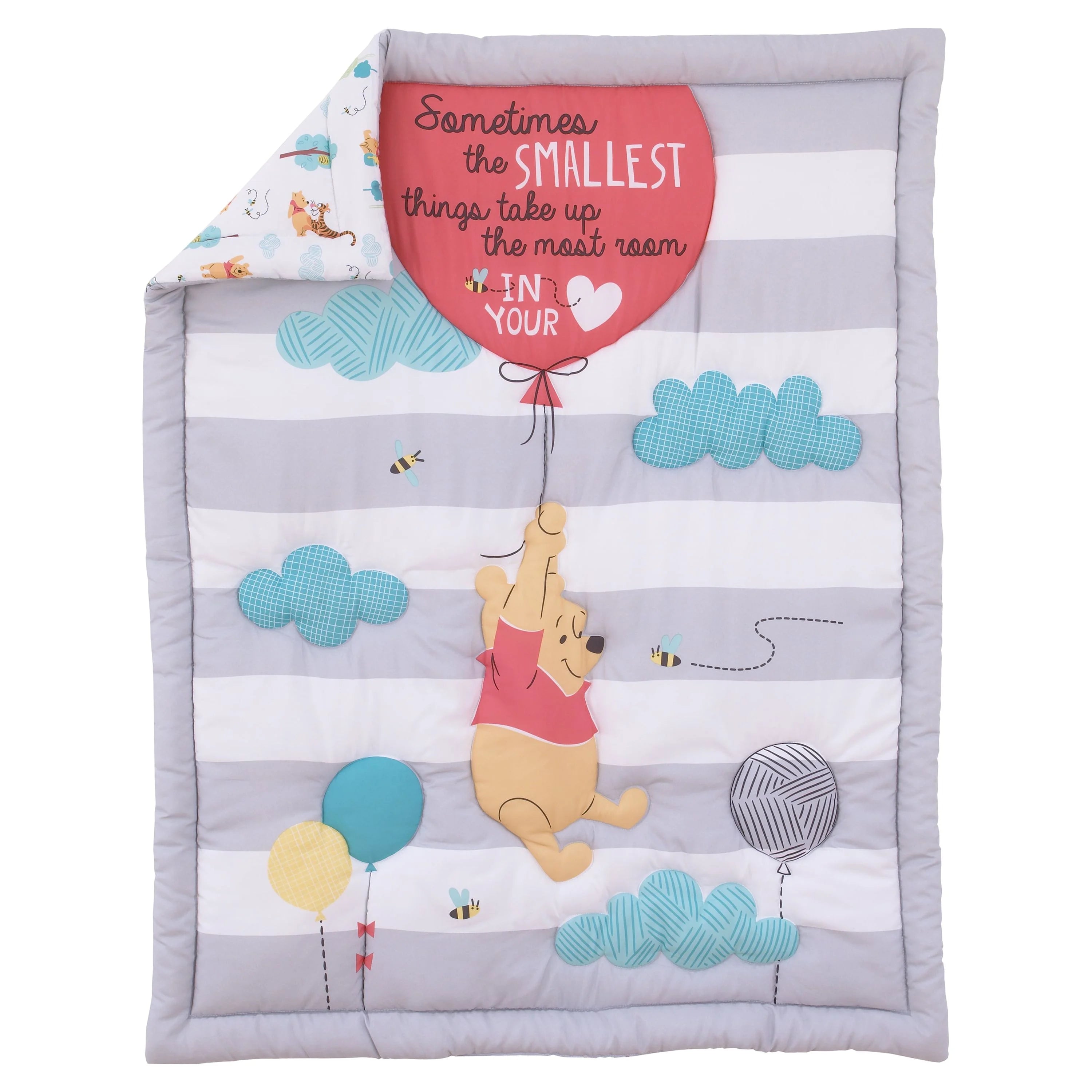 4-Piece Crib Bedding Set, Gray Red Blue D150