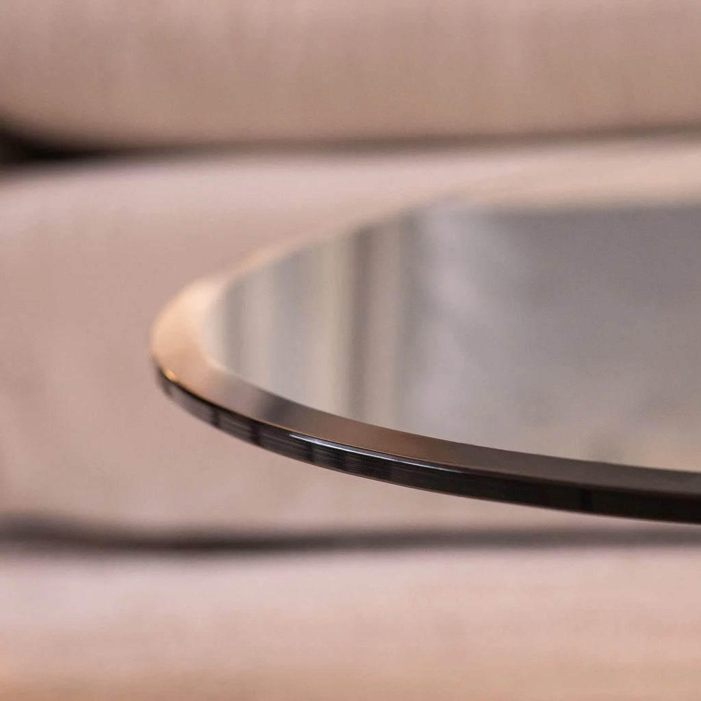 27" Round Tempered Glass Table Top with Polished Edge D437253