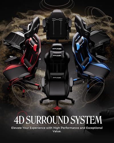 Gaming Chair with Speakers, Footrest, High Back Ergonomic Recliner H4666