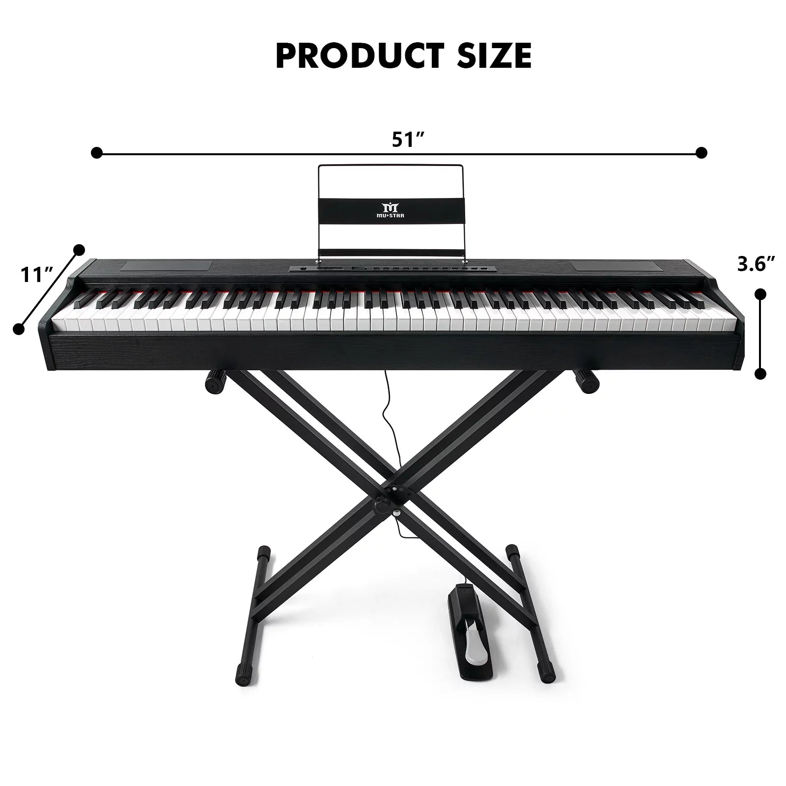 88-Key Digital Piano Weighted Keyboard with Stand, Bluetooth, Pedal, Bag C124