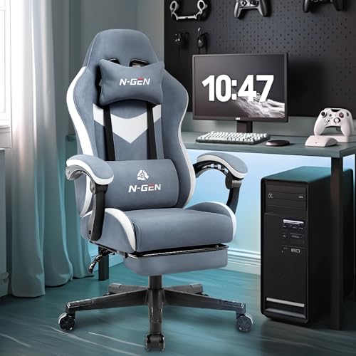 Gaming Chair with Footrest Lumbar Support High Back Recliner Ergonomic Leather Q8605