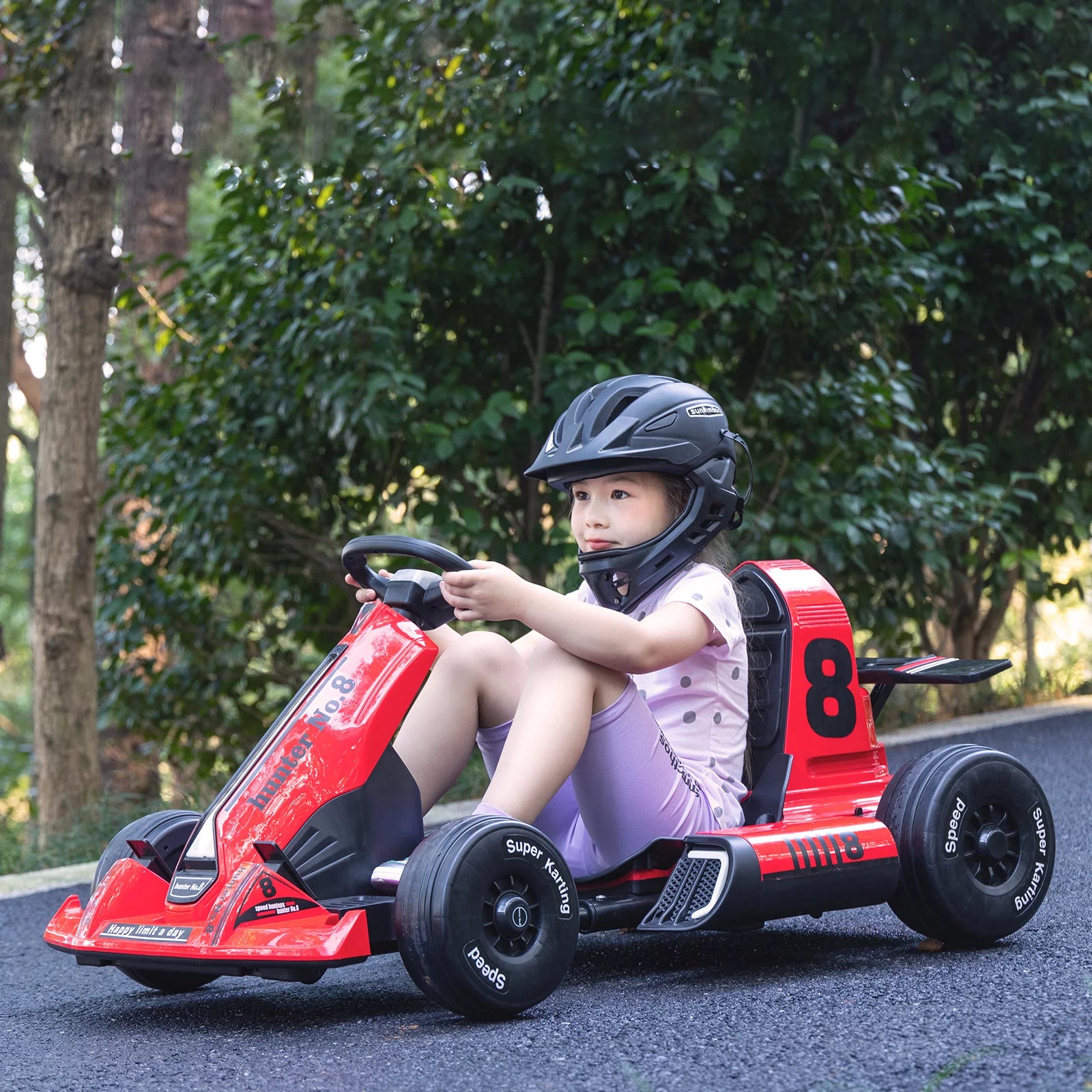 Electric Ride On Go Kart for Kids Adults, 12V Remote Control Q4063