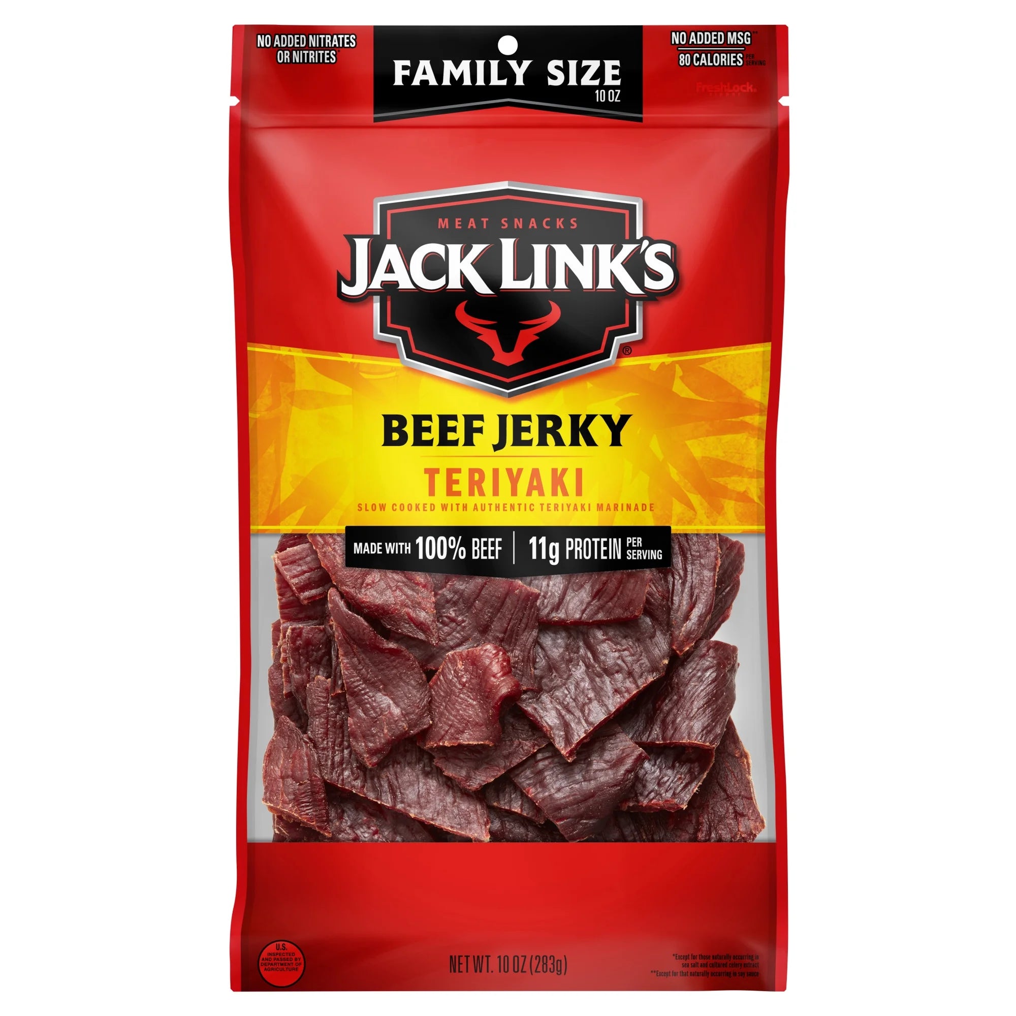 Jack Link's 100% Beef Teriyaki Beef Jerky 10oz Resealable Bag