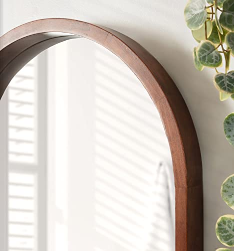 Rustic Modern Farmhouse Arch Mirror, 24" x 36", Natural Wood Finish P397