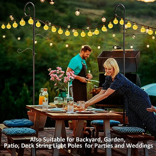 76 Inch Shepherd Hooks for Outdoor, Bird Feeder Poles with 4 Hooks, Garden Hanging Plant Stand N168