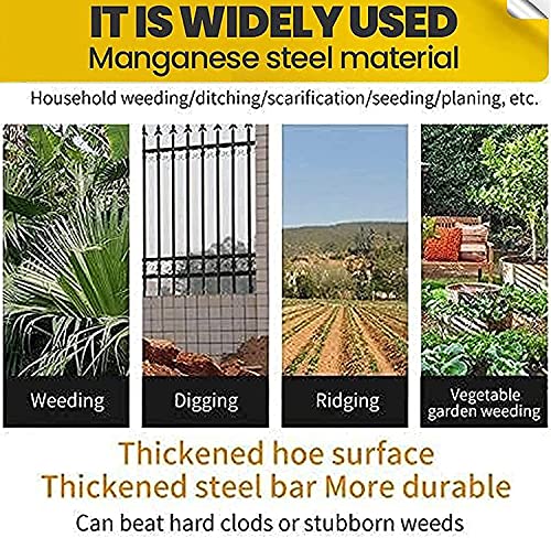 Hollow Hoe, All-Steel Sharp Edge Garden Weeding Tool F784388