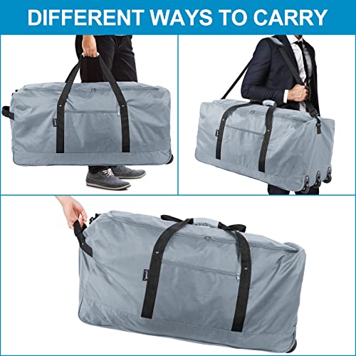 120L Foldable Rolling Duffel Bag with 3 Wheels O1345