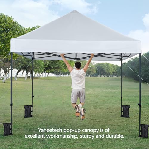 Heavy Duty Pop Up Canopy Tent 10x20 with Wheeled Carry Bag, White X6840