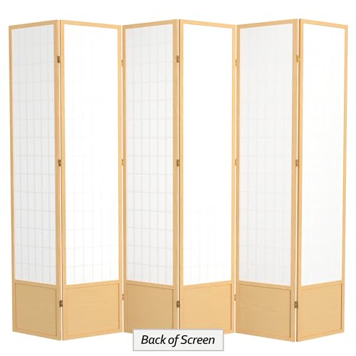 7 ft. Tall Window Pane Shoji Screen Room Divider, 3 Panels T5246
