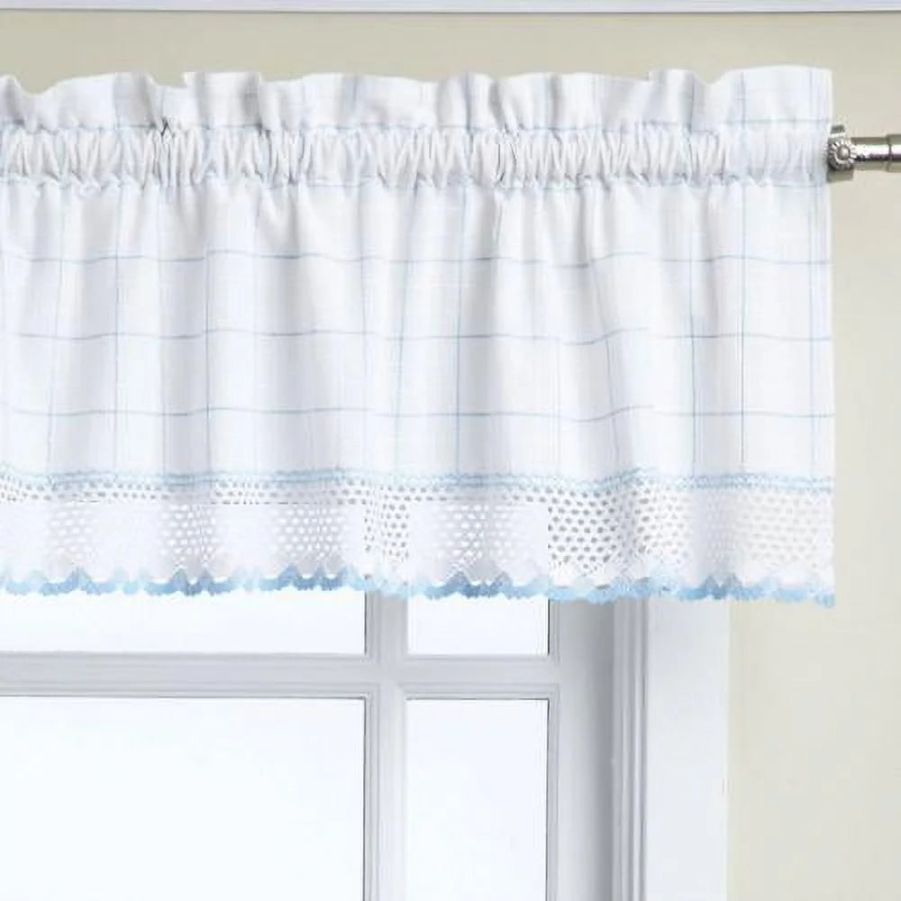 Cotton Window Pane Pattern Tiers, Swags and Valance Options 38 x 60 G250