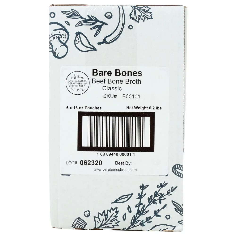 Grass Fed Beef Bone Broth, 16 Ounce, 6 Pack C1369