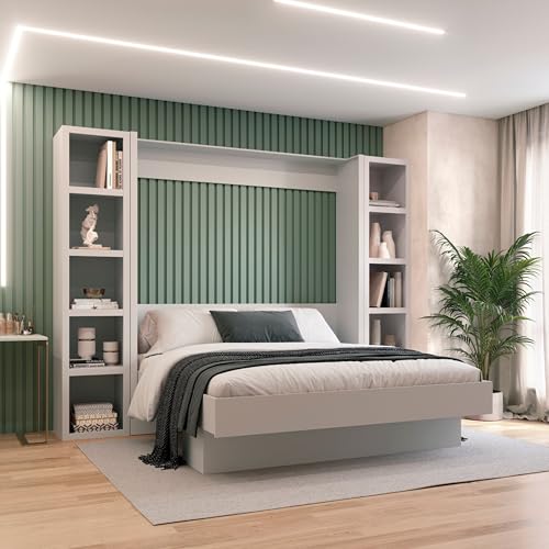 Queen Murphy Wall Bed with Two Bookshelves Y365306