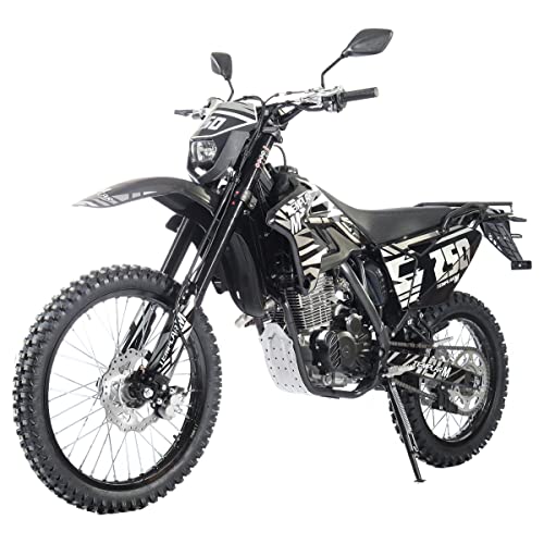 X-PRO Templar M 250cc Dirt Bike with Zongshen Engine 5 Speed Pit Bikes Adult Pitbike, Big 21"/18" Wheels! (Black)