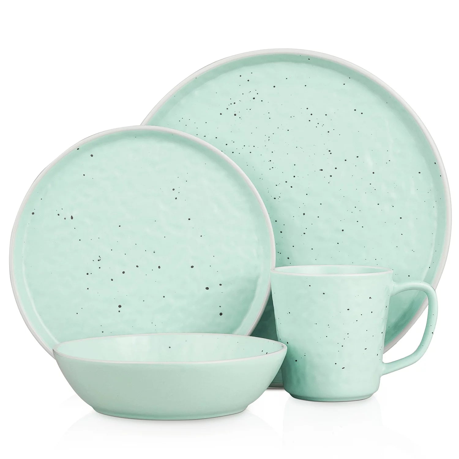 16-Piece Stoneware Dinnerware Set for 4, Multicolor P617