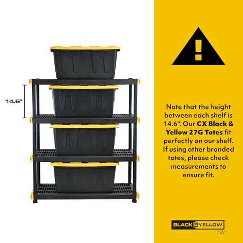 5-Tier Heavy Duty Plastic Storage Shelving Unit, 200lbs per Shelf, Indoor/Outdoor C860