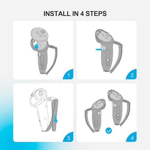Controller Extended Grips for Meta Quest 3/Quest3S, Wireless Charging O6229